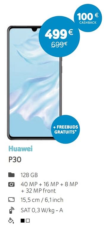 Promoties Huawei p30 - Huawei - Geldig van 05/08/2019 tot 22/09/2019 bij Telenet