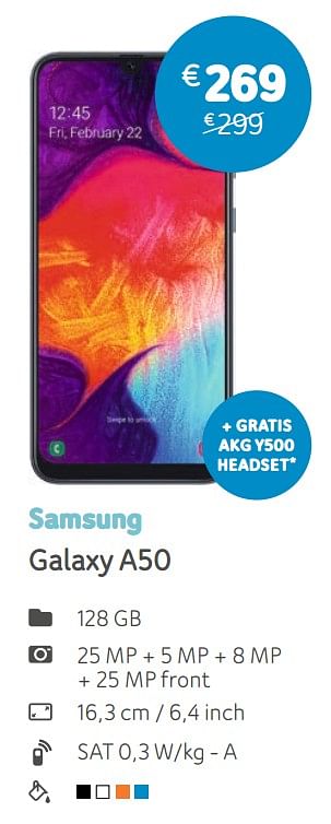 Promotions Samsung galaxy a50 - Samsung - Valide de 05/08/2019 à 22/09/2019 chez Telenet