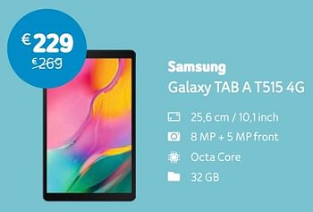 Promoties Samsung galaxy tab a t515 4g - Samsung - Geldig van 05/08/2019 tot 22/09/2019 bij Telenet
