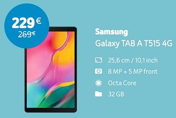 Promotions Samsung galaxy tab a t515 4g - Samsung - Valide de 05/08/2019 à 22/09/2019 chez Telenet
