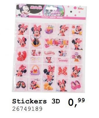 Promoties Stickers 3d - Disney - Geldig van 13/08/2019 tot 10/09/2019 bij Supra Bazar