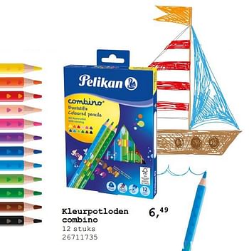 Promoties Pelikan combino kleurpotloden - Pelikan - Geldig van 13/08/2019 tot 10/09/2019 bij Supra Bazar