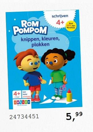 Promoties Rompompom knippen kleuren plakken - Huismerk - Supra Bazar - Geldig van 13/08/2019 tot 10/09/2019 bij Supra Bazar