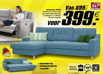 Promoties Hoeksalon viggo - Huismerk - Seats and Sofas - Geldig van 12/08/2019 tot 18/08/2019 bij Seats and Sofas