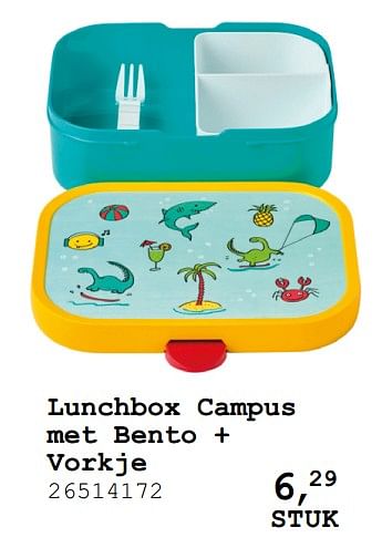 Promotions Lunchbox campus met bento + vorkje - Mepal - Valide de 13/08/2019 à 10/09/2019 chez Supra Bazar