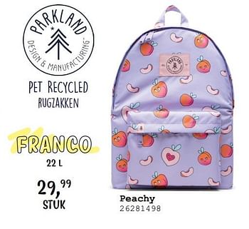 Promotions Parkland rugzak franco 22l peachy - pet recycled - Parkland - Valide de 13/08/2019 à 10/09/2019 chez Supra Bazar