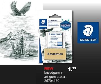 Promoties Kneedgum + art gum eraser - Staedtler - Geldig van 13/08/2019 tot 10/09/2019 bij Supra Bazar