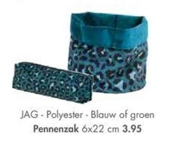 Promoties Jag polyester blauw of groen pennenzak - Huismerk - Casa - Geldig van 29/07/2019 tot 25/08/2019 bij Casa