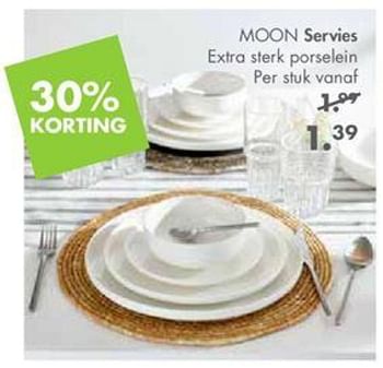 Promoties Moon servies extra sterk porselein - Huismerk - Casa - Geldig van 29/07/2019 tot 25/08/2019 bij Casa