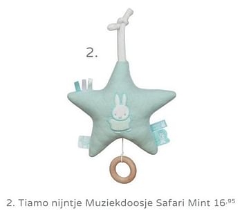 Promoties Tiamo nijntje muziekdoosje safari mint - Nijntje - Geldig van 04/08/2019 tot 10/08/2019 bij Baby & Tiener Megastore