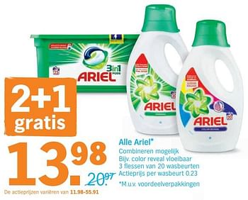 Promoties Alle ariel color reveal vloeibaar - Ariel - Geldig van 05/08/2019 tot 11/08/2019 bij Albert Heijn