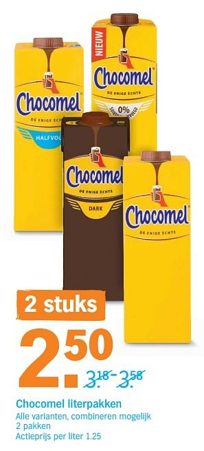 Promoties Chocomel literpakken - Chocomel - Geldig van 05/08/2019 tot 11/08/2019 bij Albert Heijn