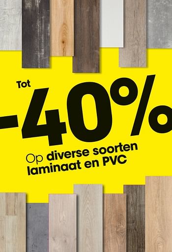 Promotions Tot -40% op diverse soorten laminaat en pvc - Produit maison - Kwantum - Valide de 12/08/2019 à 18/08/2019 chez Kwantum