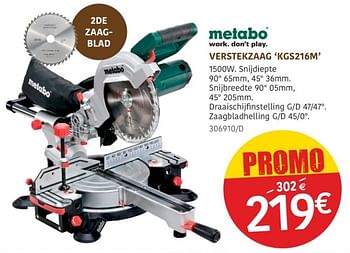 Promotions Metabo verstekzaag kgs216m - Metabo - Valide de 11/07/2019 à 18/08/2019 chez HandyHome