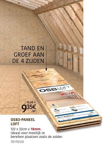 Promoties Osb3-paneel loft - Huismerk - HandyHome - Geldig van 11/07/2019 tot 18/08/2019 bij HandyHome