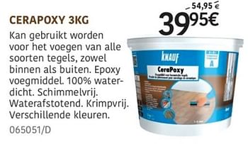 Promoties Cerapoxy - Knauf - Geldig van 11/07/2019 tot 18/08/2019 bij HandyHome