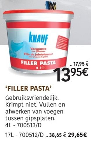 Promoties Filler pasta - Knauf - Geldig van 11/07/2019 tot 18/08/2019 bij HandyHome