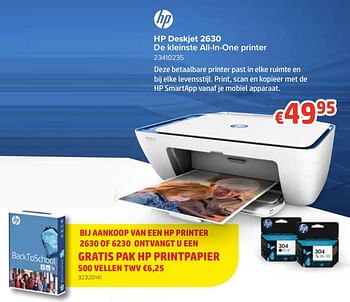 Promoties Hp deskjet 2630 de kleinste all-in-one printer - HP - Geldig van 12/08/2019 tot 09/09/2019 bij Euro Shop
