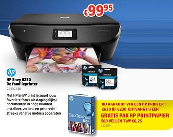 Promoties Hp envy 6230 de familieprinter - HP - Geldig van 12/08/2019 tot 09/09/2019 bij Euro Shop