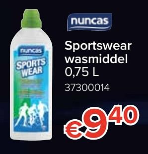 Promoties Sportswear wasmiddel - Nuncas - Geldig van 12/08/2019 tot 09/09/2019 bij Euro Shop