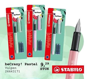 Promoties Stabilo becrazy! pastel - Stabilo - Geldig van 13/08/2019 tot 10/09/2019 bij Supra Bazar