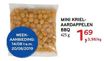 Promoties Mini krielaardappelen bbq - Huismerk - Alvo - Geldig van 14/08/2019 tot 27/08/2019 bij Alvo
