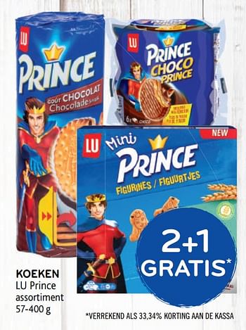 Promoties 2+1 gratis koeken lu prince - Lu - Geldig van 14/08/2019 tot 27/08/2019 bij Alvo