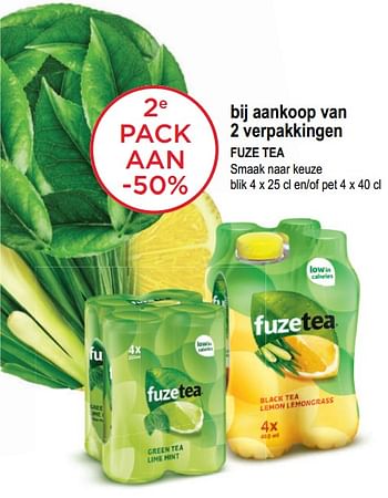 Promoties 2e pack aan -50% fuze tea smaak naar keuze - FuzeTea - Geldig van 14/08/2019 tot 27/08/2019 bij Alvo