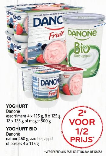 Promoties 2e voor 1-2 prijs yoghurt danone assortiment of mager - Danone - Geldig van 14/08/2019 tot 27/08/2019 bij Alvo