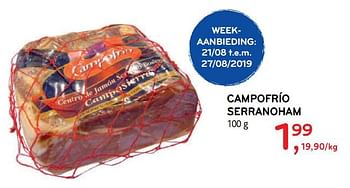 Promoties Campofrío serranoham - Campofrio - Geldig van 14/08/2019 tot 27/08/2019 bij Alvo