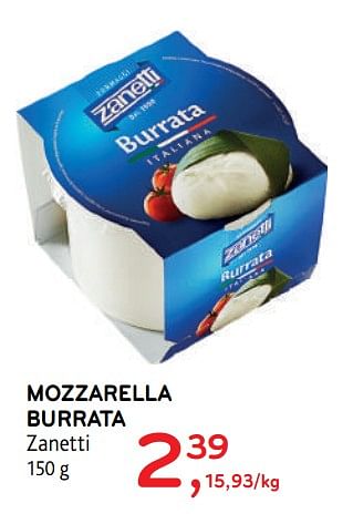 Promoties Mozzarella burrata zanetti - Zanetti - Geldig van 14/08/2019 tot 27/08/2019 bij Alvo