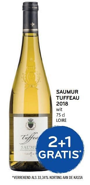 Promoties 2+1 gratis saumur tuffeau 2018 wit loire - Witte wijnen - Geldig van 14/08/2019 tot 27/08/2019 bij Alvo