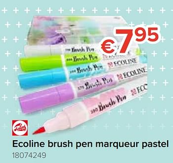 Promoties Ecoline brush pen marqueur pastel - Talens - Geldig van 12/08/2019 tot 09/09/2019 bij Euro Shop