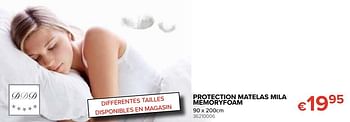 Promoties Protection matelas mila memoryfoam - DDD - Geldig van 12/08/2019 tot 09/09/2019 bij Euro Shop