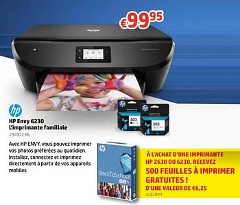 Promotions Hp envy 6230 l`imprimante familiale - HP - Valide de 12/08/2019 à 09/09/2019 chez Euro Shop