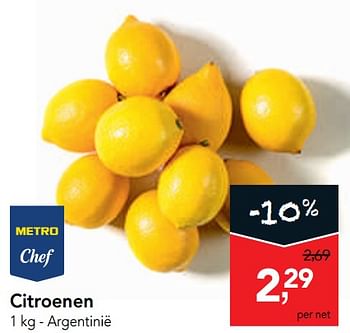 Promotions Citroenen - Produit maison - Makro - Valide de 14/08/2019 à 27/08/2019 chez Makro