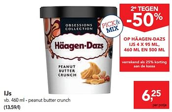 Promoties Ijs peanut butter crunch - Haagen-Dazs - Geldig van 14/08/2019 tot 27/08/2019 bij Makro