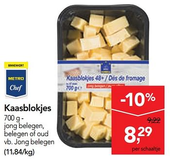 Promoties Kaasblokjes - Huismerk - Makro - Geldig van 14/08/2019 tot 27/08/2019 bij Makro