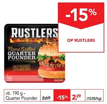 Promoties Quarter pounder - Rustlers - Geldig van 14/08/2019 tot 27/08/2019 bij Makro