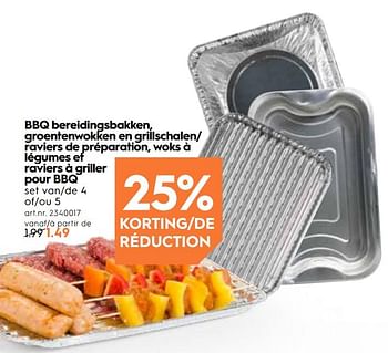 Promoties Bbq bereidingsbakken, groentenwokken en grillschalen - Huismerk - Blokker - Geldig van 31/07/2019 tot 20/08/2019 bij Blokker