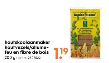 Promoties Houtskoolaanmaker houtvezels - Golden Flame - Geldig van 31/07/2019 tot 20/08/2019 bij Blokker