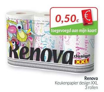 Promoties Renova keukenpapier design xxl - Renova - Geldig van 01/08/2019 tot 31/08/2019 bij Intermarche