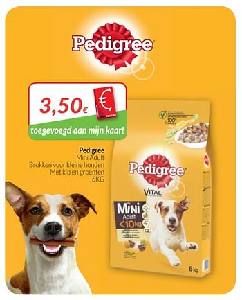 Promoties Pedigree mini adult brokken voor kleine honden met kip en grcenten - Pedigree - Geldig van 01/08/2019 tot 31/08/2019 bij Intermarche
