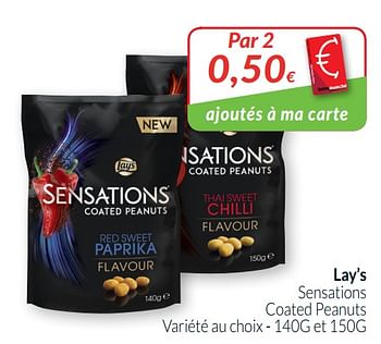 Promotions Lay`s sensations coated peanuts - Lay's - Valide de 01/08/2019 à 31/08/2019 chez Intermarche
