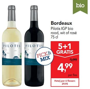 Promotions Bordeaux pilotis igp bio rood, wit of rosé - Vins rouges - Valide de 14/08/2019 à 27/08/2019 chez Makro