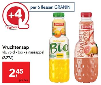 Promoties Vruchtensap sinaasappel - Granini - Geldig van 14/08/2019 tot 27/08/2019 bij Makro