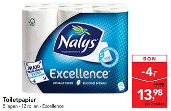 Promoties Toiletpapier - Nalys - Geldig van 14/08/2019 tot 27/08/2019 bij Makro