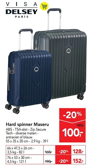 Promoties Hard spinner maseru - Delsey - Geldig van 14/08/2019 tot 27/08/2019 bij Makro