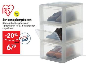 Promoties Schoenopbergboxen - Iris - Geldig van 14/08/2019 tot 27/08/2019 bij Makro