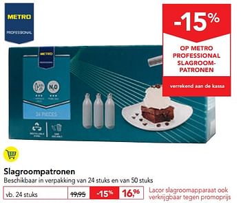 Promoties Slagroompatronen - Huismerk - Makro - Geldig van 14/08/2019 tot 27/08/2019 bij Makro